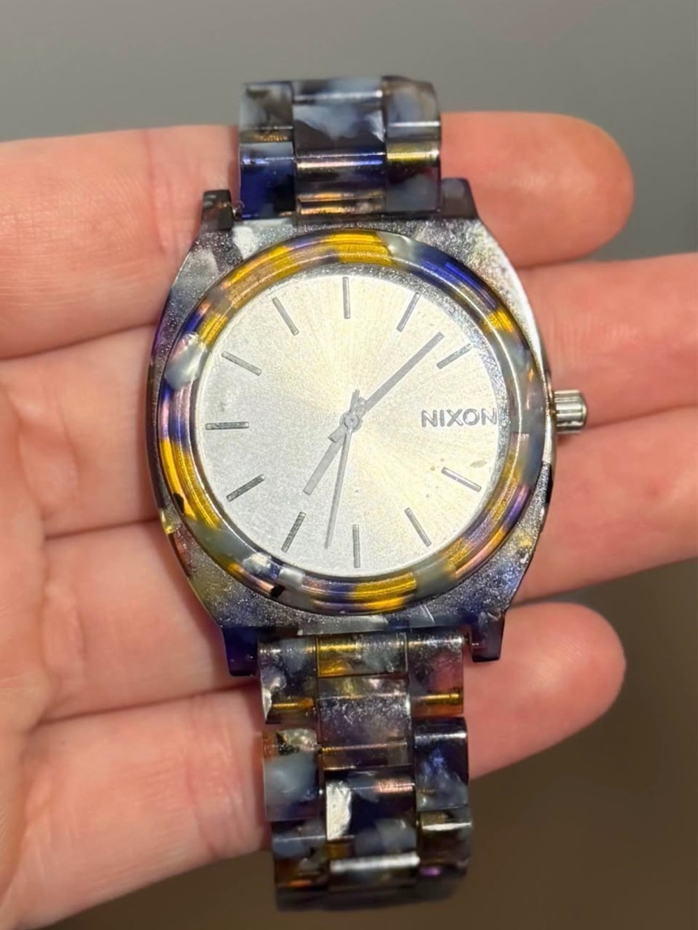 Nixon Resin Watch with Blue, Purple and Yellow Accents
